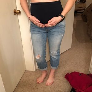 A Pea In The Pod over-the-bump boyfriend jeans